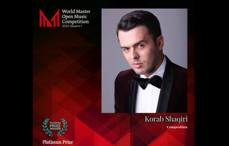 Korab Shaqiri Shkëlqen në Londër: Fiton Çmimin “Platinum Prize” në Festivalin “World Master Open Music Competition”